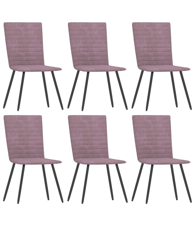 Eetkamerstoelen 6 st fluweel roze