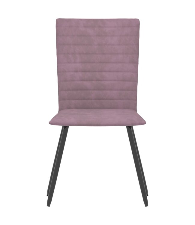 Eetkamerstoelen 6 st fluweel roze
