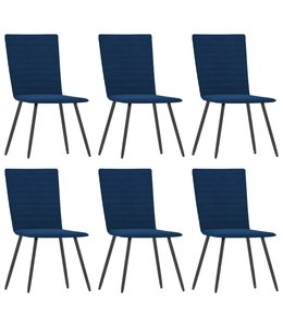 Eetkamerstoelen 6 st fluweel blauw