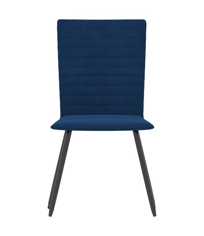 Eetkamerstoelen 6 st fluweel blauw