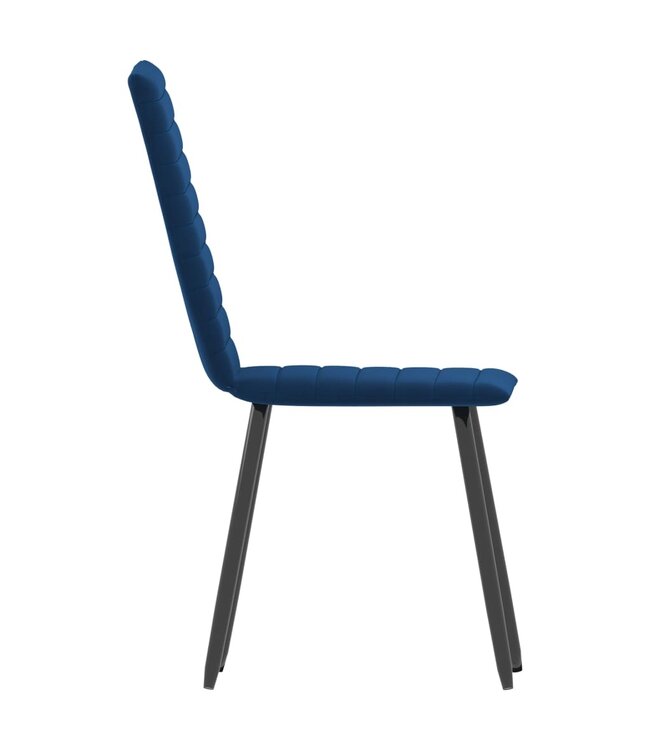 Eetkamerstoelen 6 st fluweel blauw