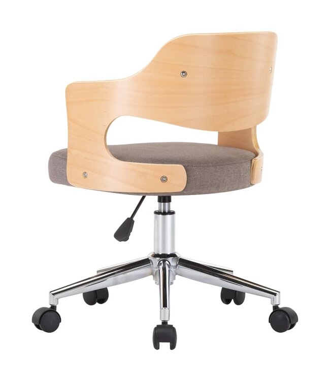 Eetkamerstoelen 2 st draaibaar gebogen hout en stof taupe