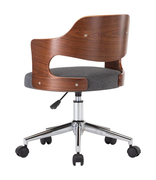 Eetkamerstoelen 2 st draaibaar gebogen hout en stof grijs