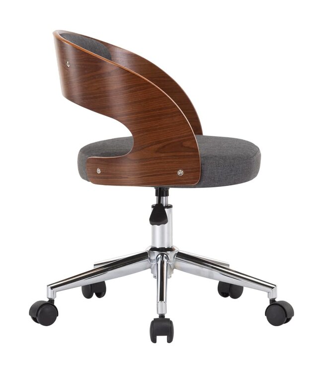 Eetkamerstoelen 2 st draaibaar gebogen hout en stof grijs