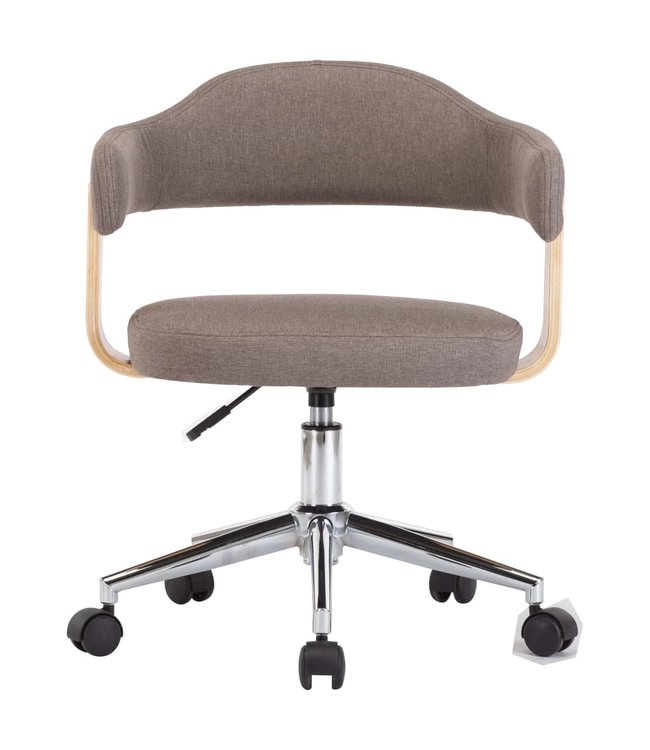 Eetkamerstoelen 2 st draaibaar gebogen hout en stof taupe