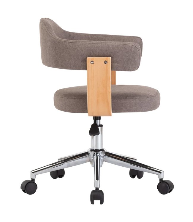 Eetkamerstoelen 2 st draaibaar gebogen hout en stof taupe