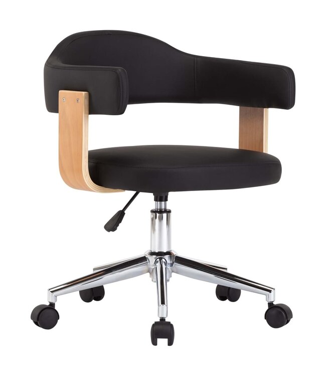 Eetkamerstoelen draaibaar 2 st kunstleer zwart