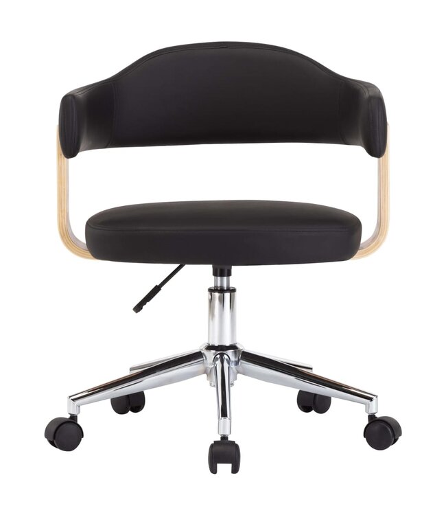 Eetkamerstoelen draaibaar 2 st kunstleer zwart