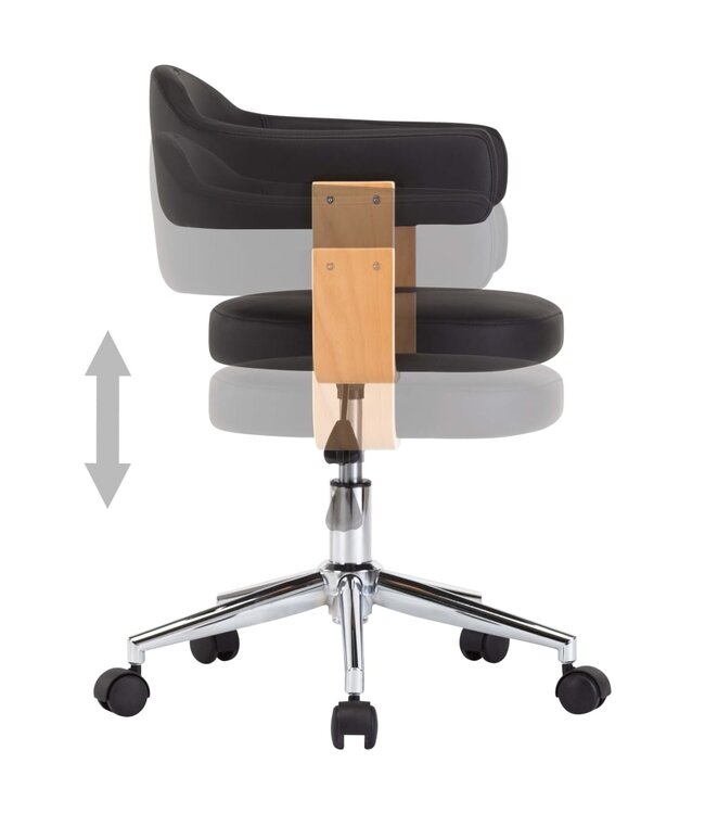 Eetkamerstoelen draaibaar 2 st kunstleer zwart