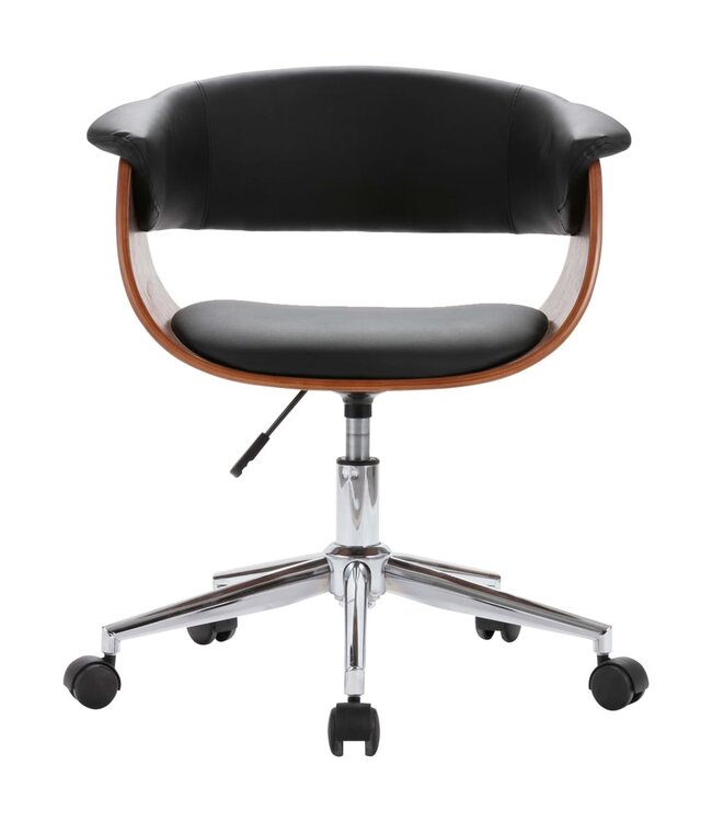 Eetkamerstoelen draaibaar 4 st kunstleer zwart