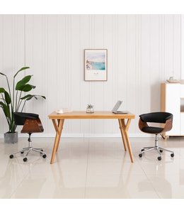 Eetkamerstoelen draaibaar 2 st kunstleer zwart