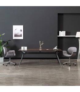 Eetkamerstoelen draaibaar 2 st stof grijs