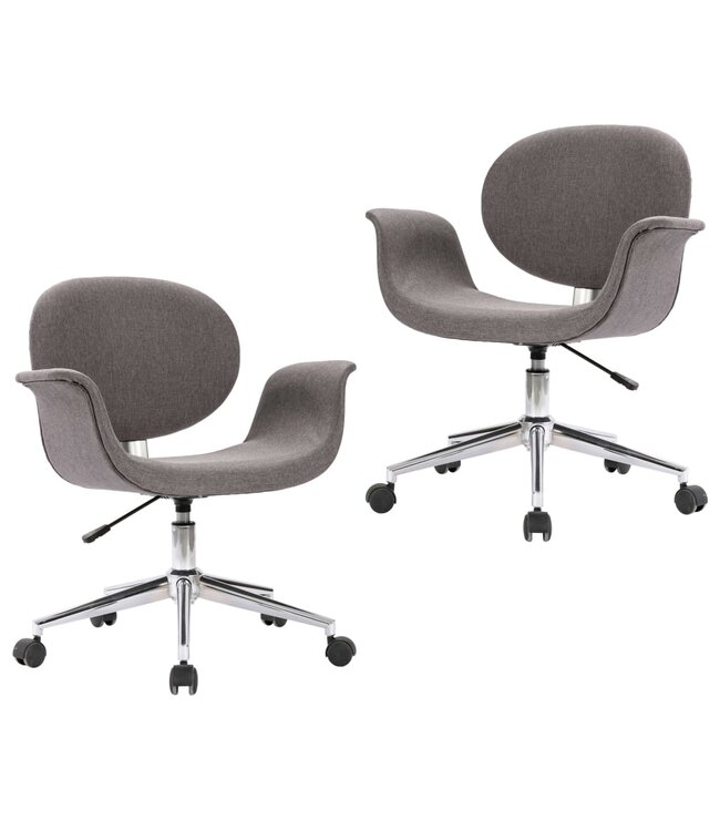 Eetkamerstoelen draaibaar 2 st stof grijs