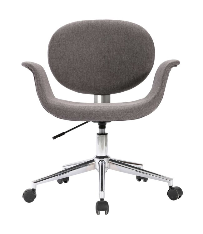 Eetkamerstoelen draaibaar 2 st stof grijs