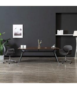 Eetkamerstoelen draaibaar 2 st stof grijs