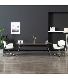 Eetkamerstoelen draaibaar 2 st kunstleer wit