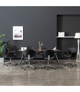 Eetkamerstoelen draaibaar 6 st kunstleer zwart