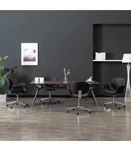 Eetkamerstoelen draaibaar 4 st kunstleer zwart