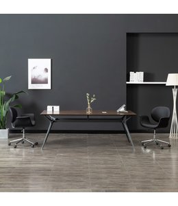 Eetkamerstoelen draaibaar 2 st kunstleer zwart