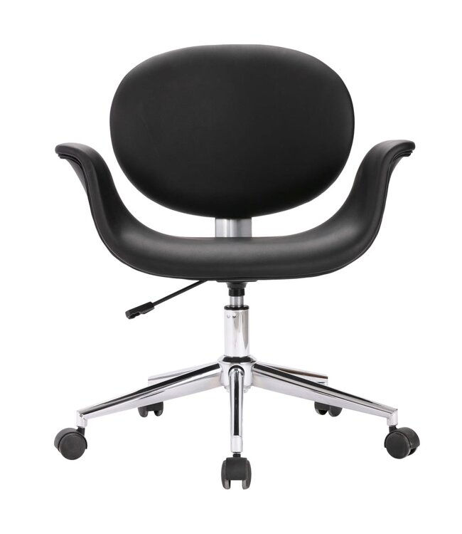 Eetkamerstoelen draaibaar 2 st kunstleer zwart