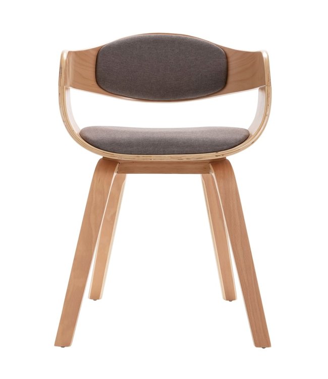 Eetkamerstoelen 4 st gebogen hout en stof taupe