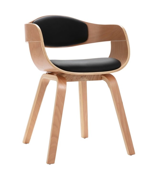Eetkamerstoelen 4 st gebogen hout en kunstleer