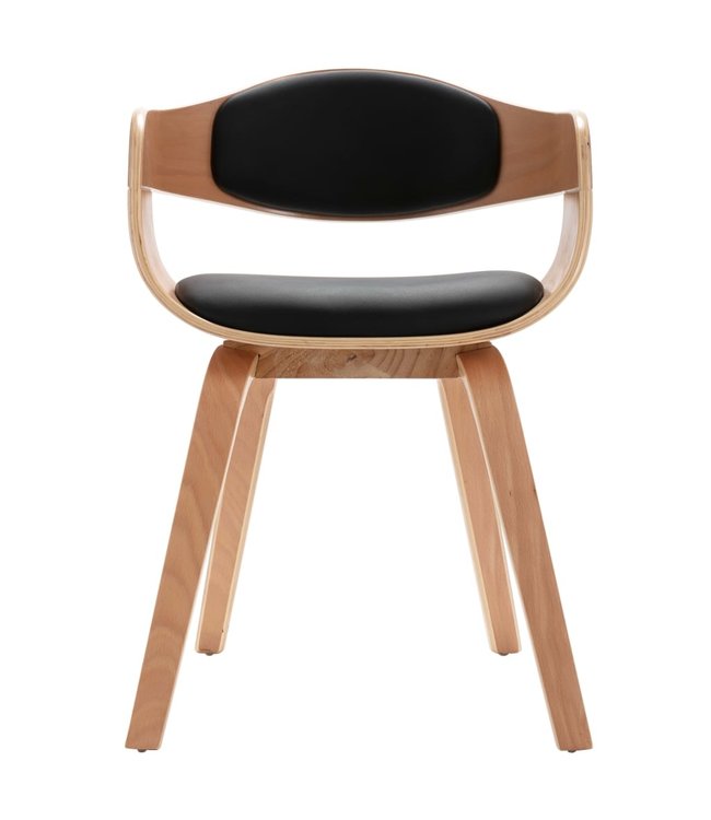 Eetkamerstoelen 4 st gebogen hout en kunstleer
