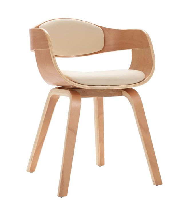 Eetkamerstoelen 4 st gebogen hout en kunstleer