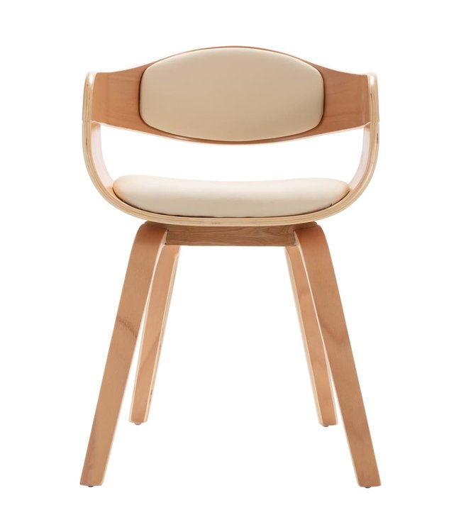 Eetkamerstoelen 4 st gebogen hout en kunstleer