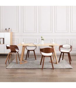 Eetkamerstoelen 4 st gebogen hout en kunstleer