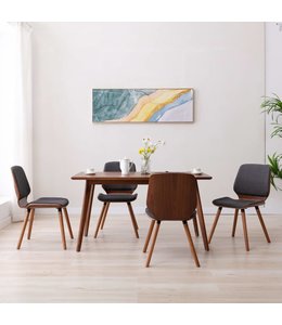 Eetkamerstoelen 4 st stof grijs