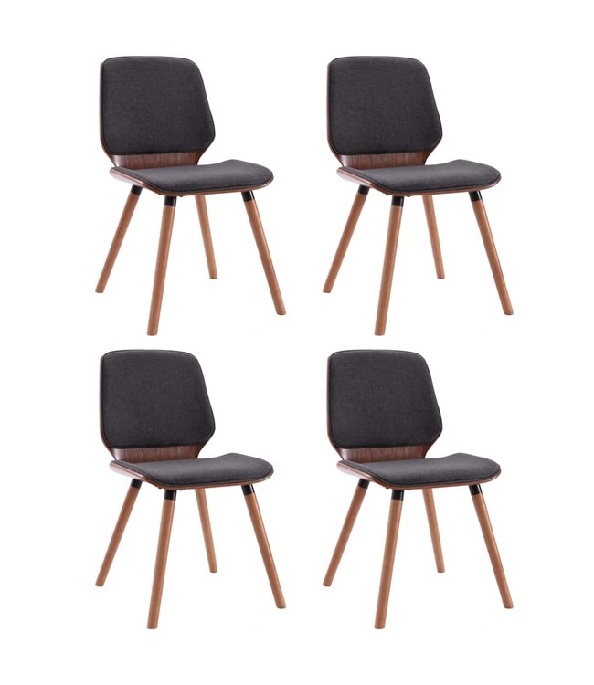Eetkamerstoelen 4 st stof grijs