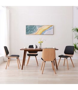 Eetkamerstoelen 4 st kunstleer zwart