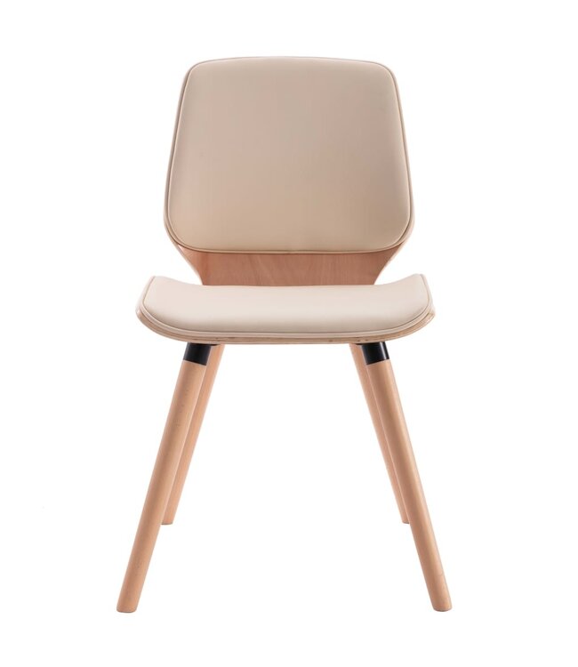 Eetkamerstoelen 6 st kunstleer crème