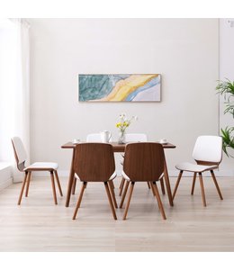 Eetkamerstoelen 6 st kunstleer wit