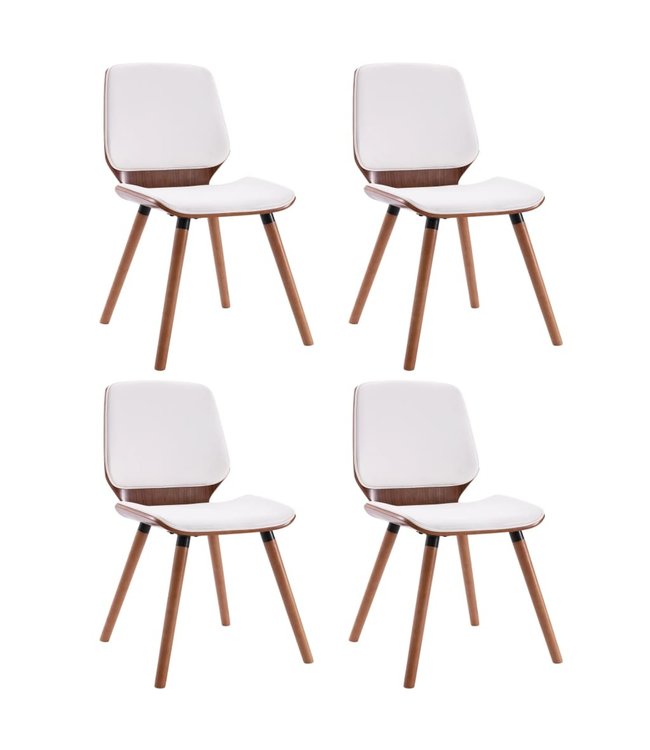 Eetkamerstoelen 4 st kunstleer wit