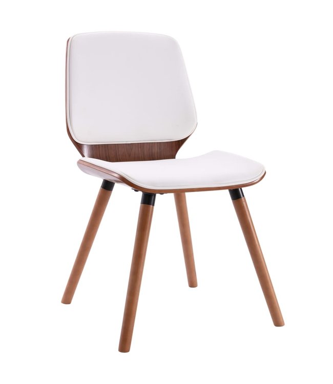 Eetkamerstoelen 4 st kunstleer wit