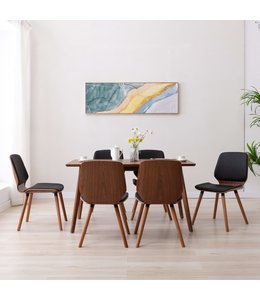 Eetkamerstoelen 6 st kunstleer zwart