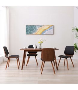 Eetkamerstoelen 4 st kunstleer zwart