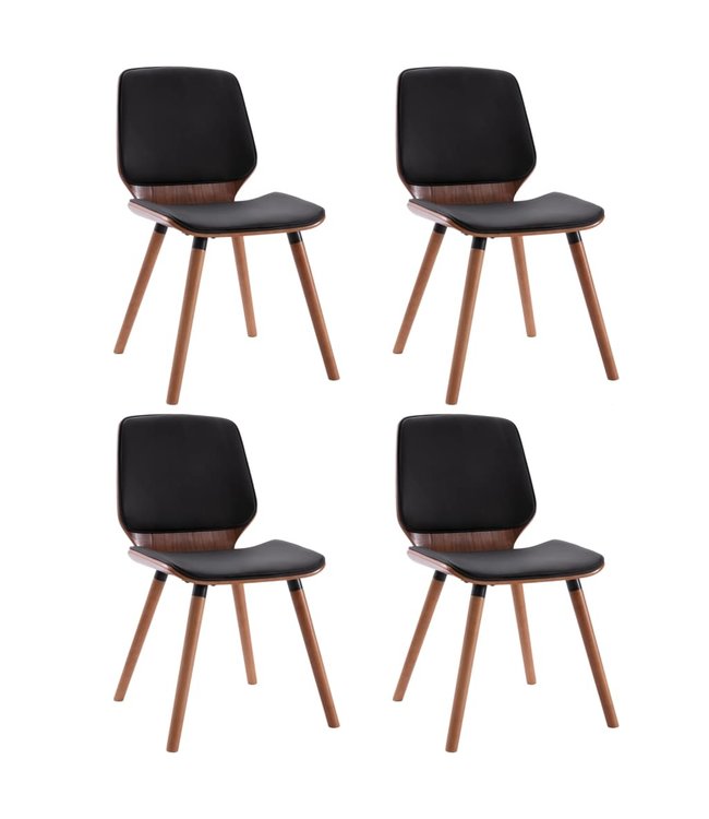 Eetkamerstoelen 4 st kunstleer zwart