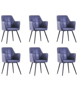 Eetkamerstoelen 6 st kunstsuède grijs