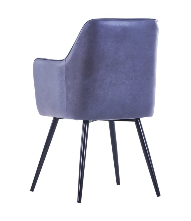 Eetkamerstoelen 6 st kunstsuède grijs