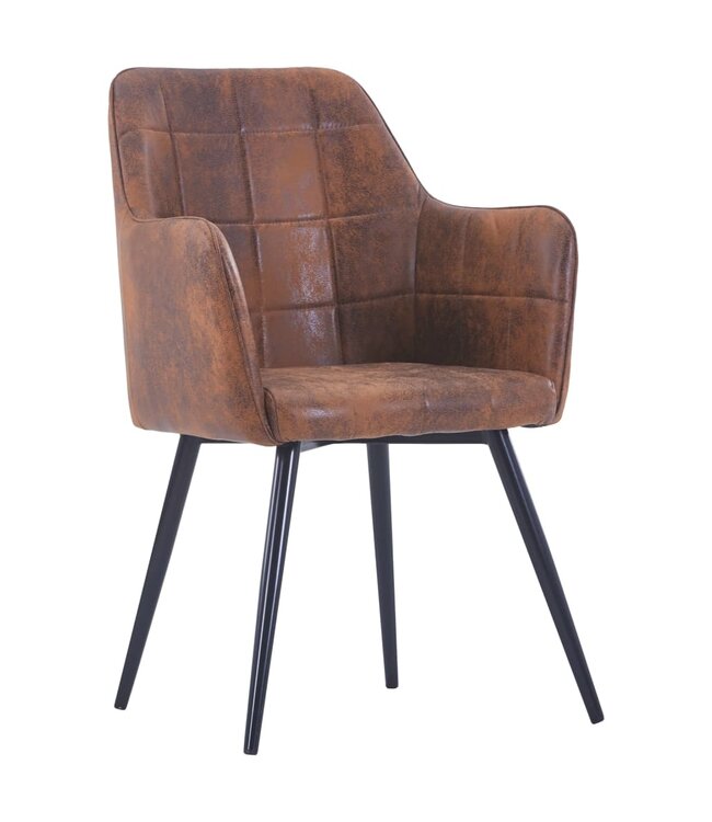Eetkamerstoelen 6 st kunstsuède bruin