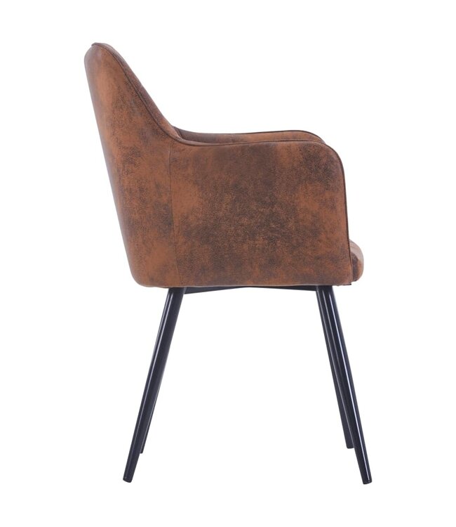 Eetkamerstoelen 6 st kunstsuède bruin