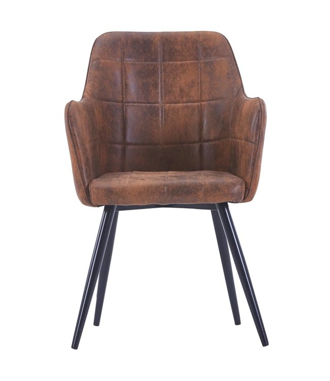 Eetkamerstoelen 4 st kunstsuède bruin