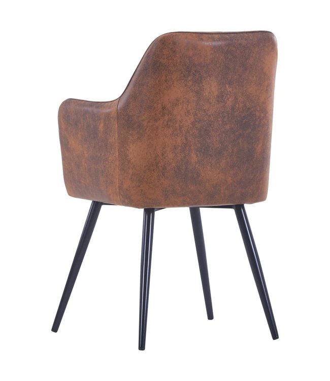 Eetkamerstoelen 4 st kunstsuède bruin