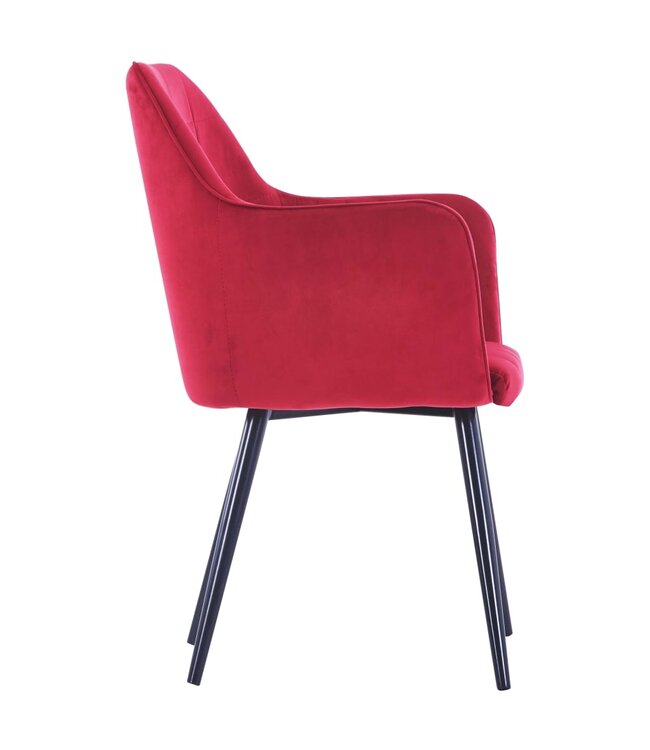 Eetkamerstoelen 6 st fluweel donkerrood