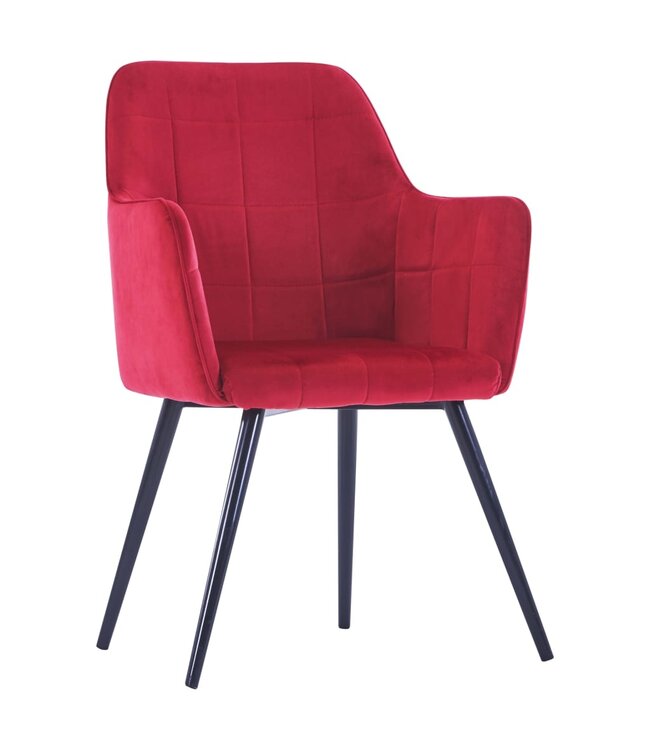 Eetkamerstoelen 4 st fluweel donkerrood