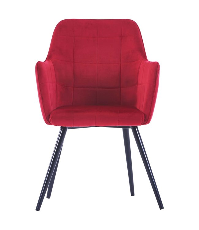Eetkamerstoelen 4 st fluweel donkerrood