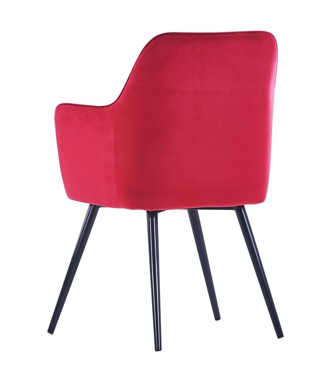 Eetkamerstoelen 4 st fluweel donkerrood
